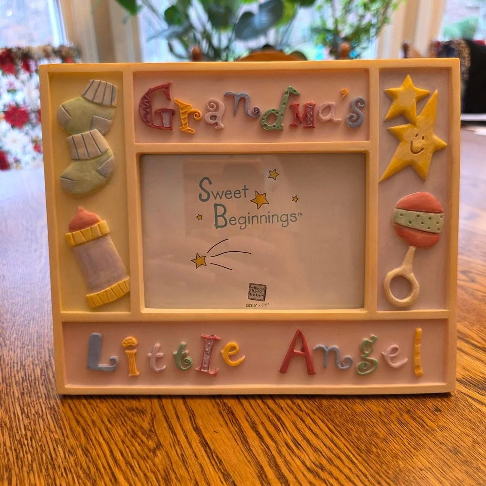 Russ Grandma's Little‎ Angel Baby Photo Frame 5x3 Resin Hand Painted